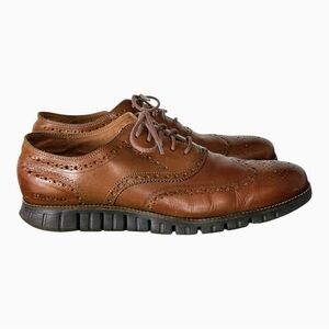 Men’s Cole Haan Zerogrand Wingtip Oxford Brown Leather 11.5M